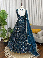Perfect Festive Celebrations Fendy Silk Thread With Sequence Work Gown
