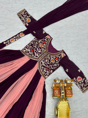 Festival Special Georgette Sequence & Thread Embroidery Work Long Gown