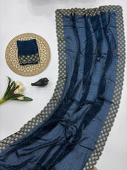 Party-wear Fendy Silk Space Silk With Jarkhan Work Saree