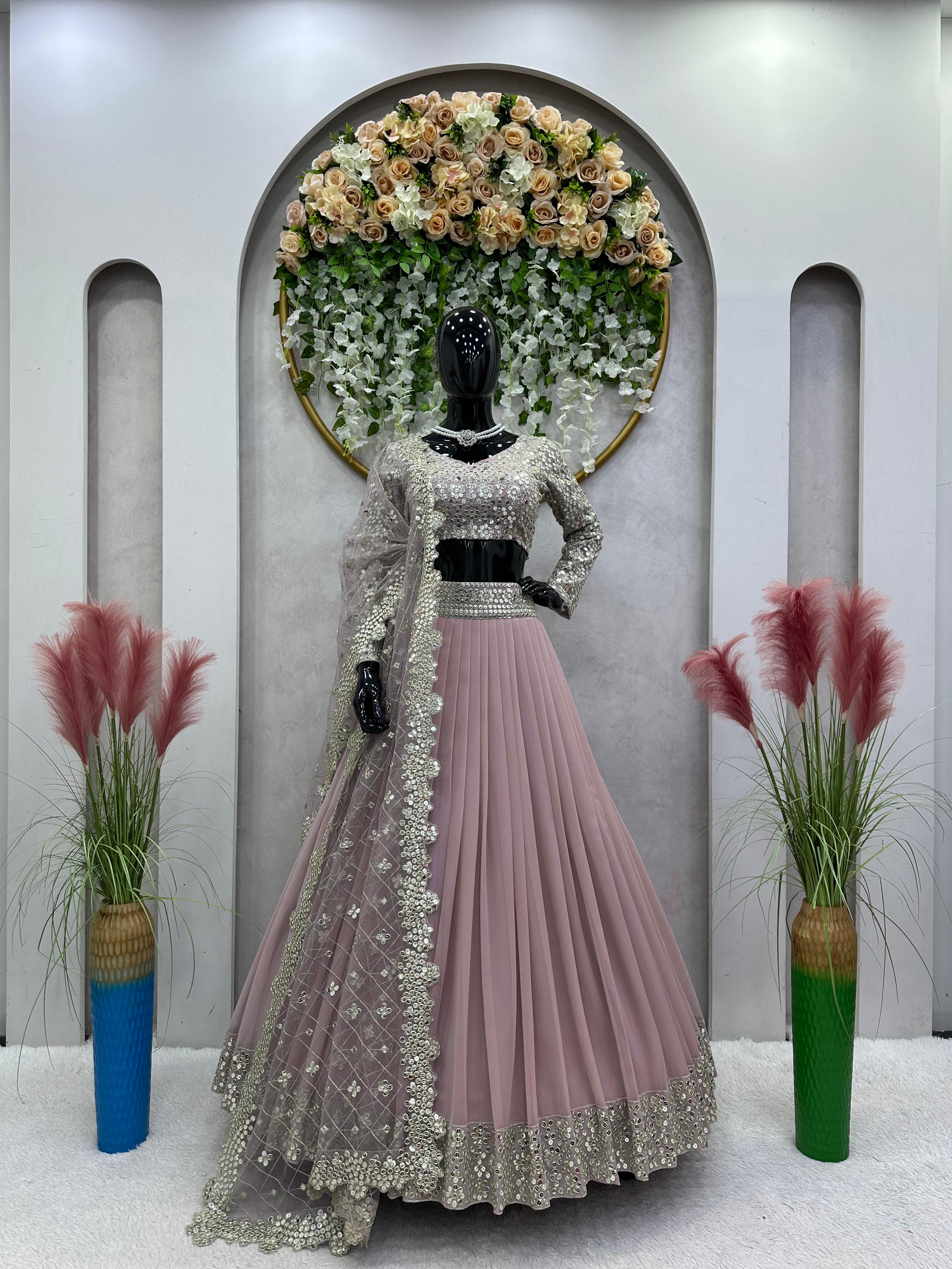 Unique Designer Georgette Sequence Work Lehenga Choli