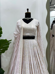Beautiful Designer Georgette Sequence & Thread Work Lehenga Choli