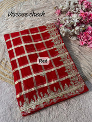 Beautiful Soft Viscos Gotafoil Work Saree