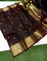 Beautiful Katan Silk Banarasi Soft Silk Butti Design Rich Pallu Saree