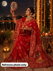 Beautiful Dola Viscose Weaving Handwork & Mirror Work Saree