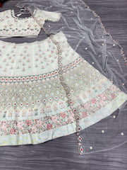 Trending Premium Georgette Embellished With Beautiful Heavy Thread Embroidery Work  Lehenga Choli