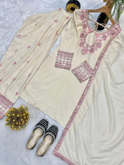 Designer Party-Wear Rayon Cotton Silk Salwar Suit