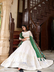 Traditional Timeless beautiful Lucknowi Paper Mirror Work Lehenga Choli