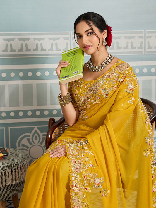 Wedding Special Party-wear Soft Star Georgette Saree