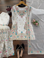 Beautiful Party-wear Thread With Sequence Work Suit