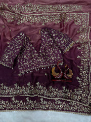 Party-wear Shaded Color In Soft Fendy Chiffon Sequence Work Saree