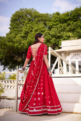 Navratri Special Traditional Chanderi Bandhani Printed Lehenga Choli