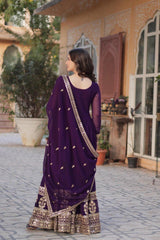 Party-wear Blooming With Embroidery Zari Sequence Work Gown