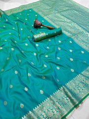 Beautiful Banrasi Silk Original Gold Zari Designer Saree