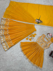 Beautiful Party-wear Georgette Thread With Sequence Work Lehenga With Top