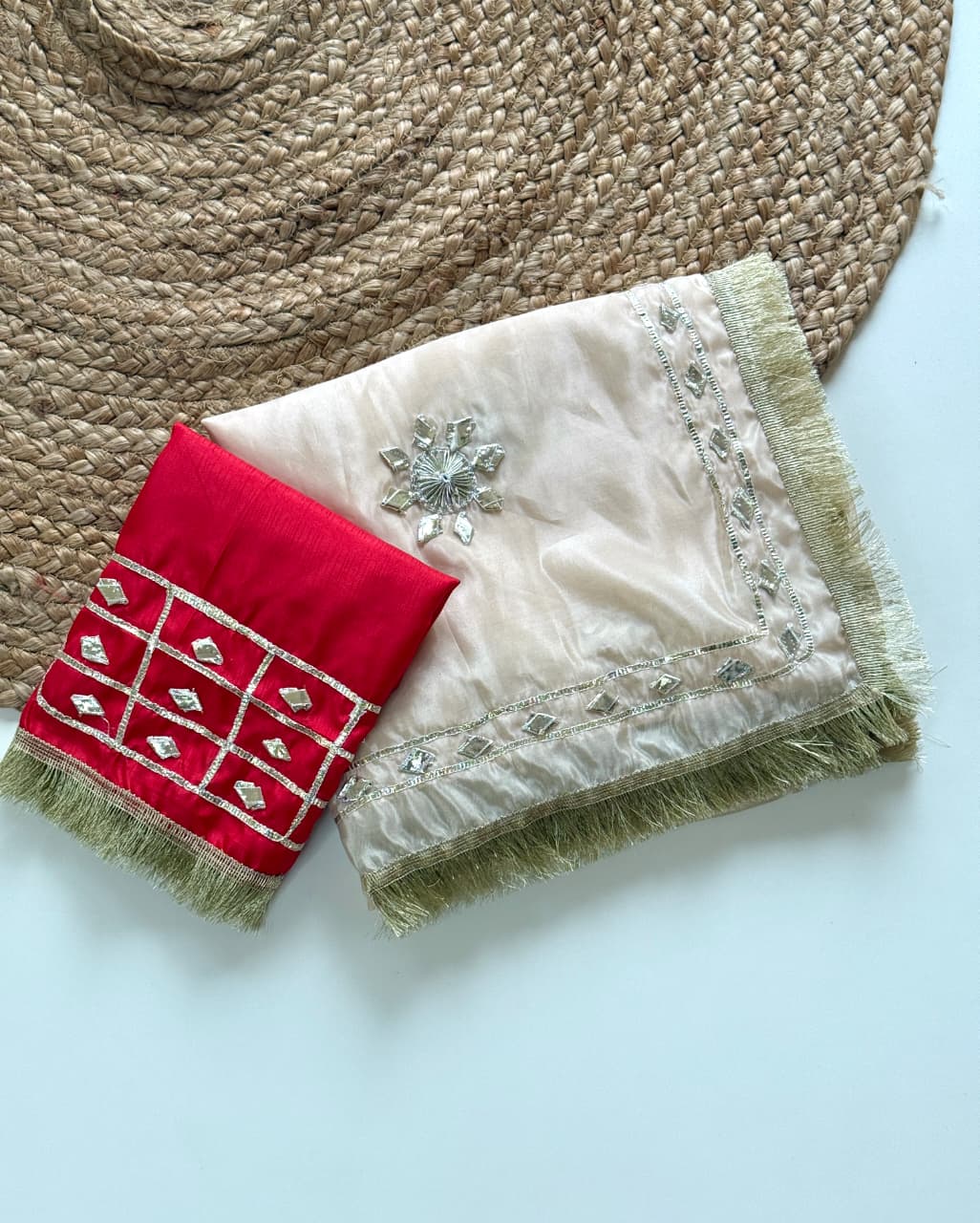 Beautiful Chinon Silk With Sobber kachi Gotta Work Saree