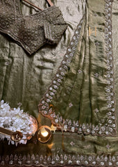 Trending Designer Cherry Red Fendy Silk Beads Thread & Sequence Work Saree
