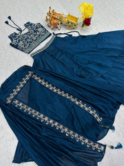 Wedding Special Vichitra Silk Lehenga Choli With Shrug